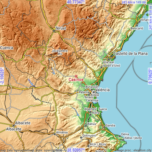 Topographic map of Casinos