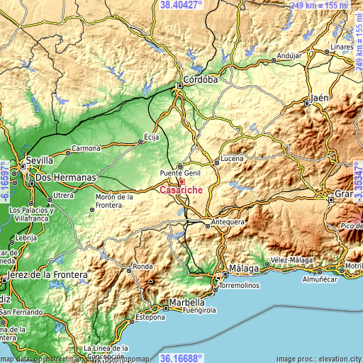 Topographic map of Casariche