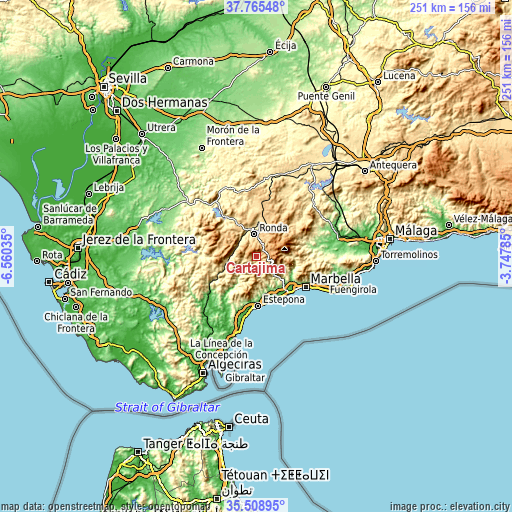 Topographic map of Cartajima