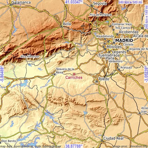 Topographic map of Carriches
