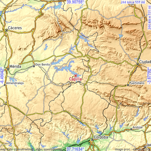 Topographic map of Capilla