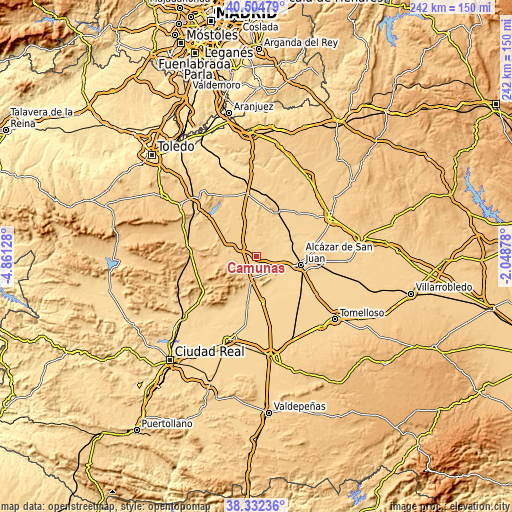 Topographic map of Camuñas