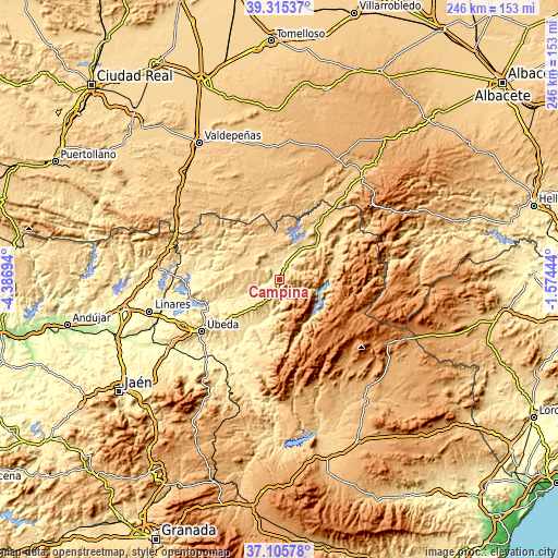Topographic map of Campiña
