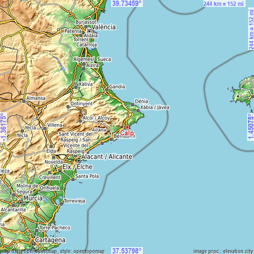 Topographic map of Calp