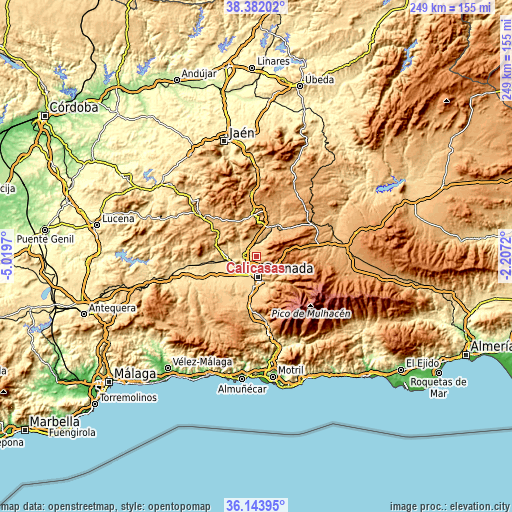 Topographic map of Calicasas