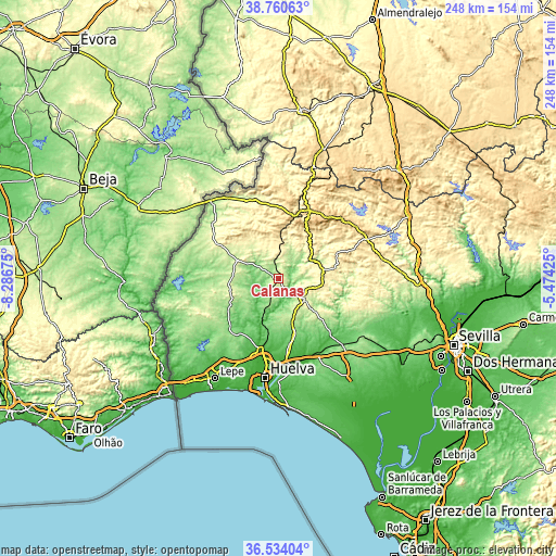 Topographic map of Calañas