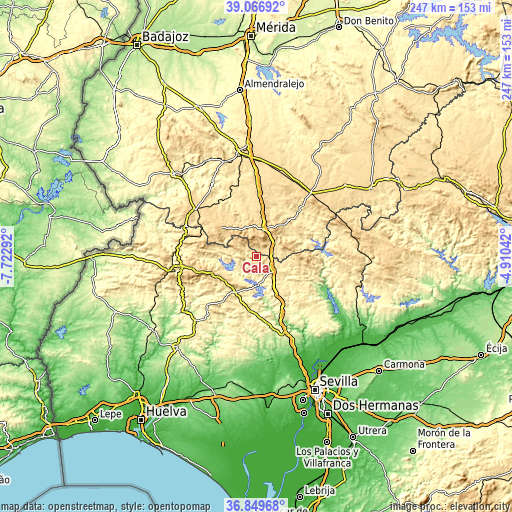 Topographic map of Cala