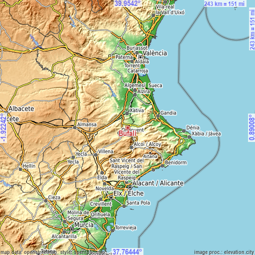 Topographic map of Bufali