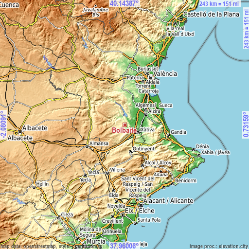 Topographic map of Bolbaite