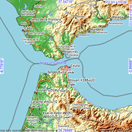Topographic map of Benzú
