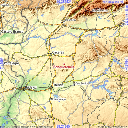 Topographic map of Benquerencia