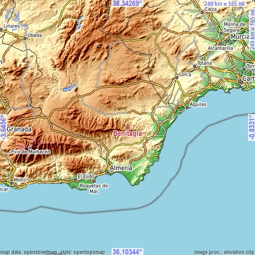 Topographic map of Benitagla