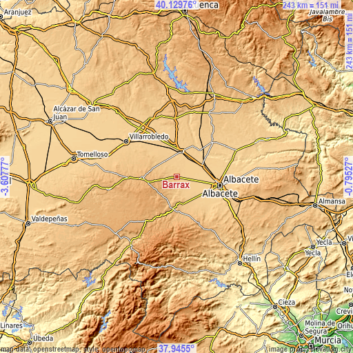 Topographic map of Barrax