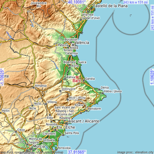 Topographic map of Barx