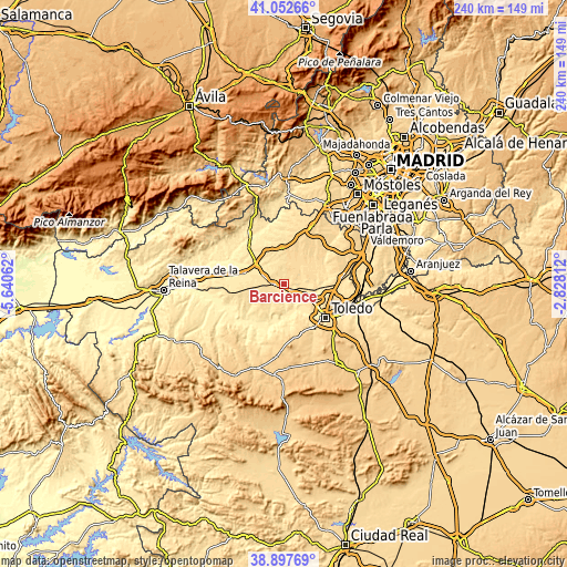 Topographic map of Barcience