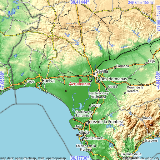 Topographic map of Aznalcázar