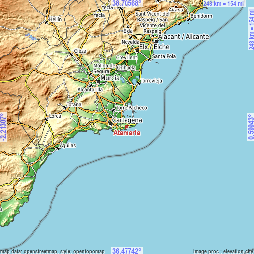 Topographic map of Atamaría