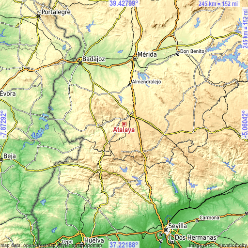 Topographic map of Atalaya