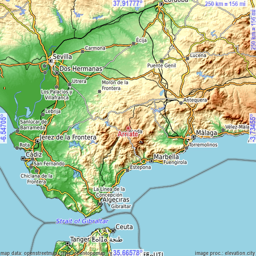 Topographic map of Arriate