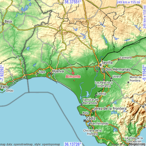 Topographic map of Almonte