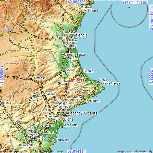 Topographic map of Almiserà