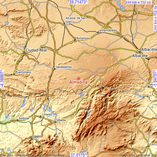 Topographic map of Almedina