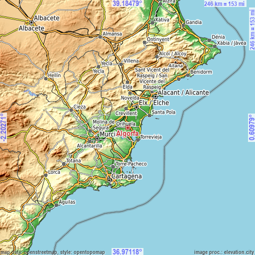 Topographic map of Algorfa