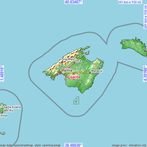 Topographic map of Algaida