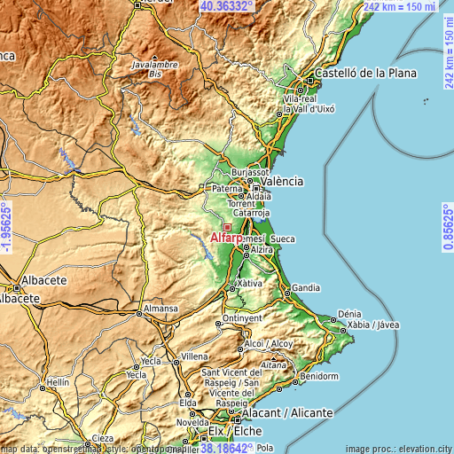 Topographic map of Alfarp