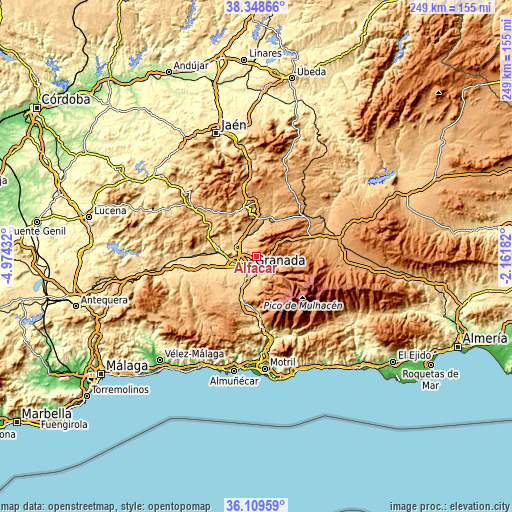 Topographic map of Alfacar