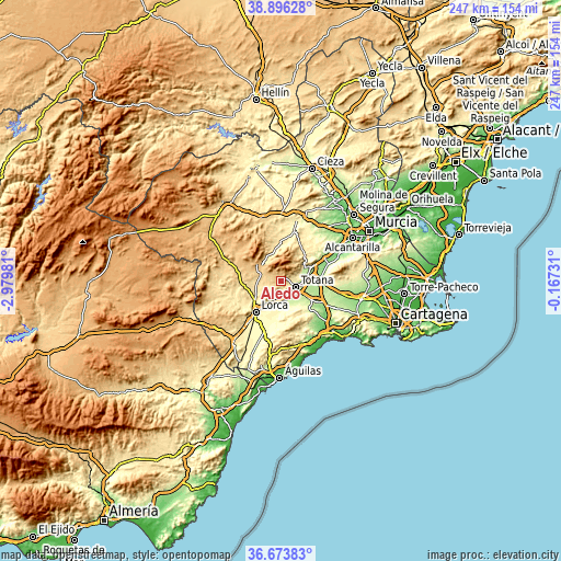 Topographic map of Aledo