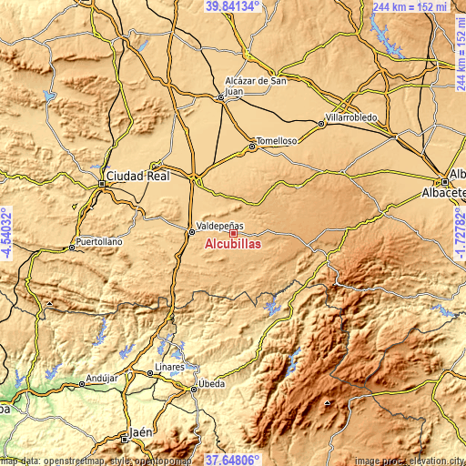 Topographic map of Alcubillas