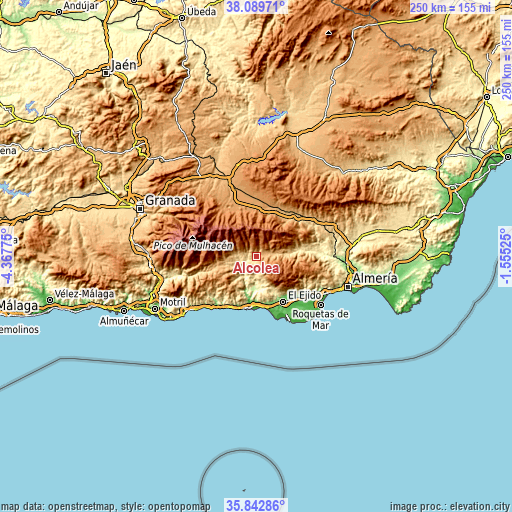 Topographic map of Alcolea