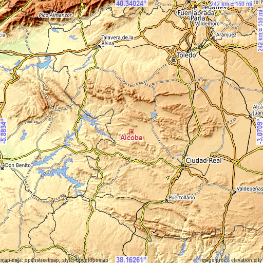 Topographic map of Alcoba