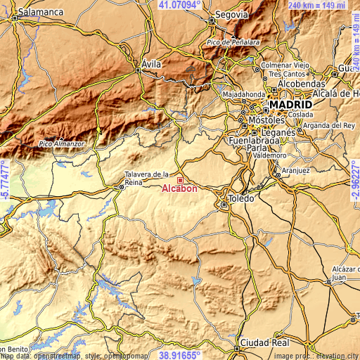 Topographic map of Alcabón