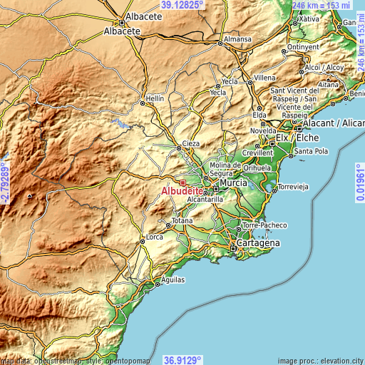Topographic map of Albudeite