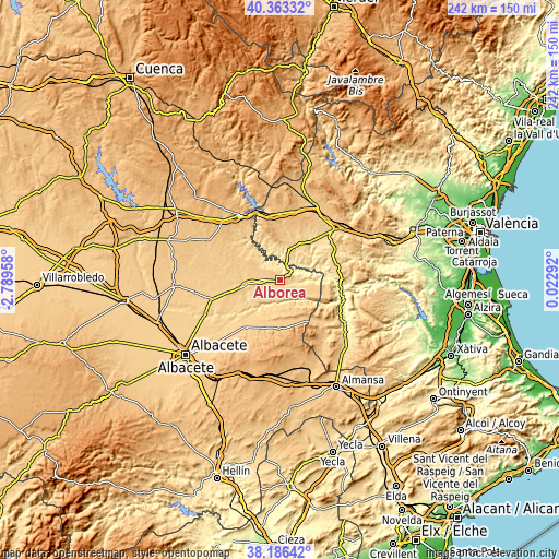 Topographic map of Alborea