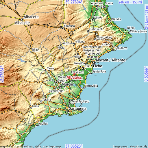 Topographic map of Albatera