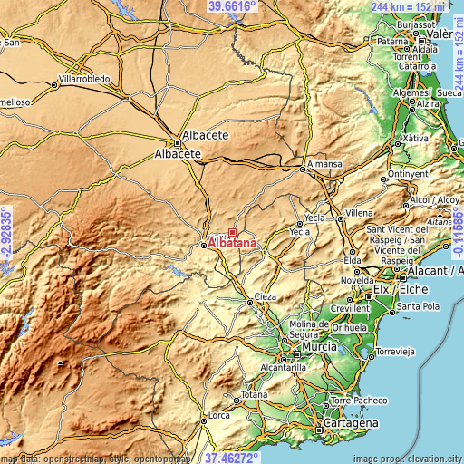 Topographic map of Albatana