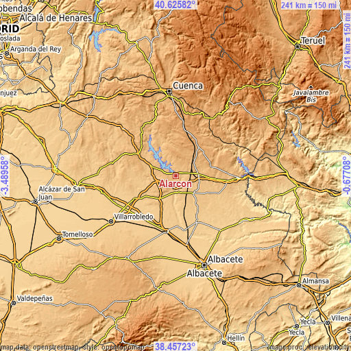 Topographic map of Alarcón