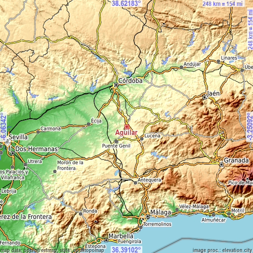 Topographic map of Aguilar