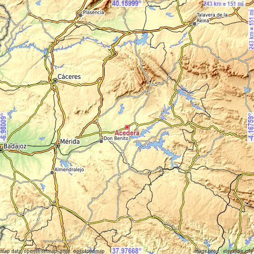 Topographic map of Acedera