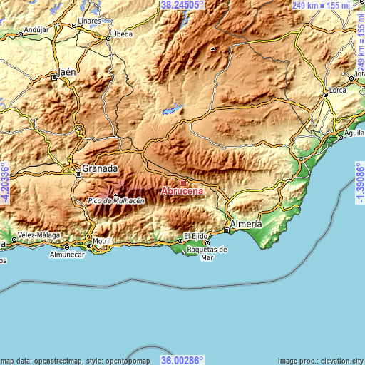 Topographic map of Abrucena