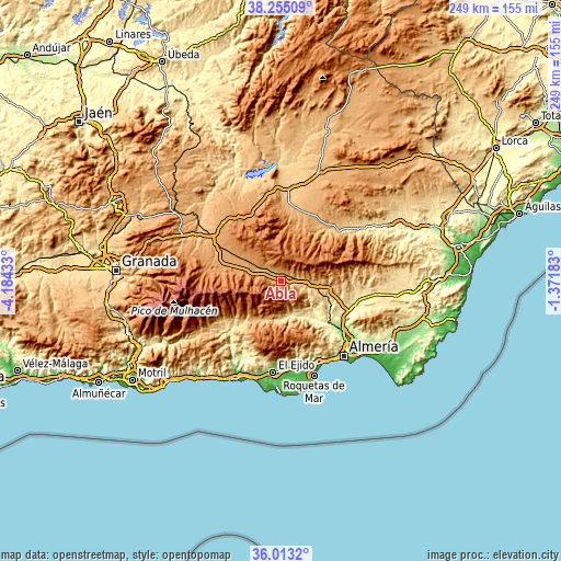 Topographic map of Abla