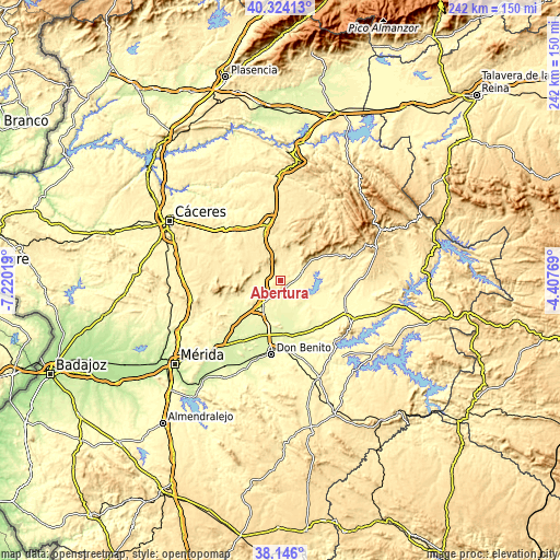 Topographic map of Abertura