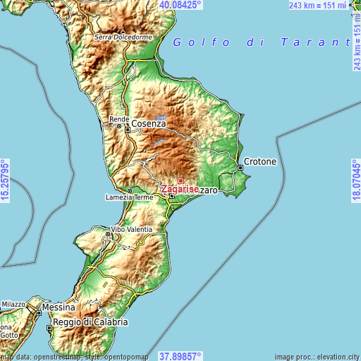 Topographic map of Zagarise