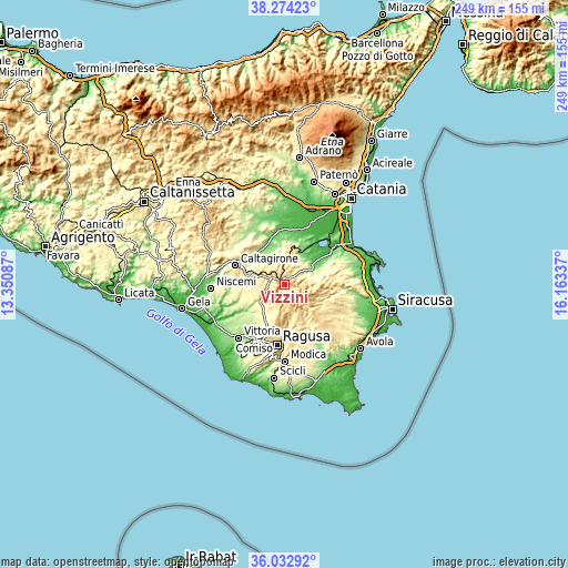 Topographic map of Vizzini