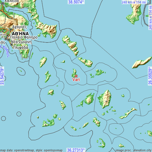 Topographic map of Vári