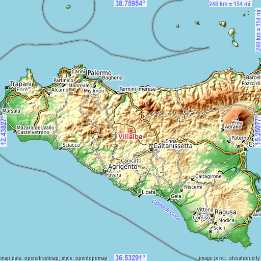 Topographic map of Villalba