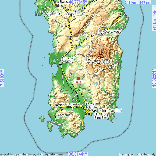 Topographic map of Turri